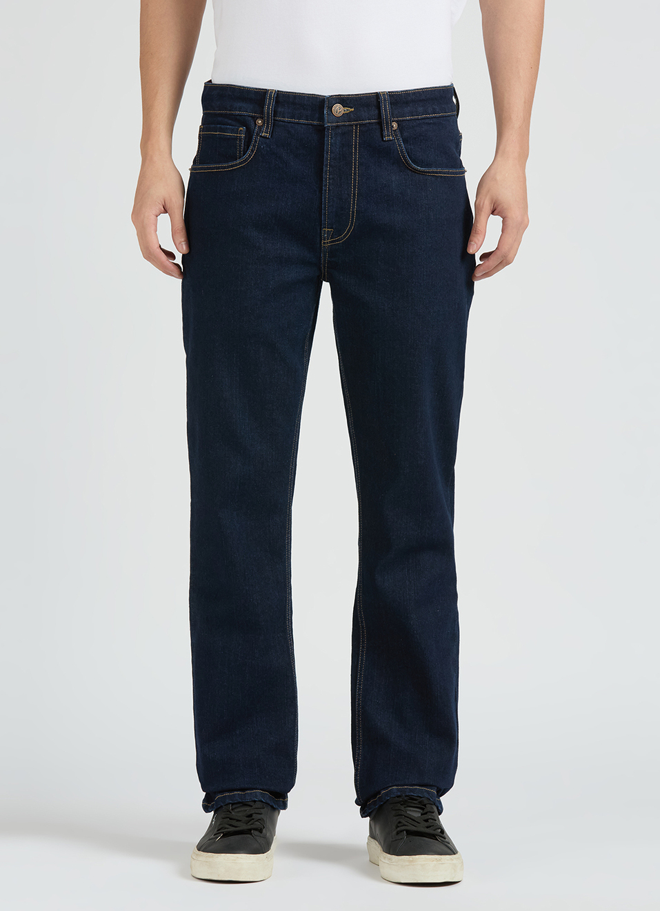 Holborne Blue Mid Rise Straight Jeans, , large image number 5