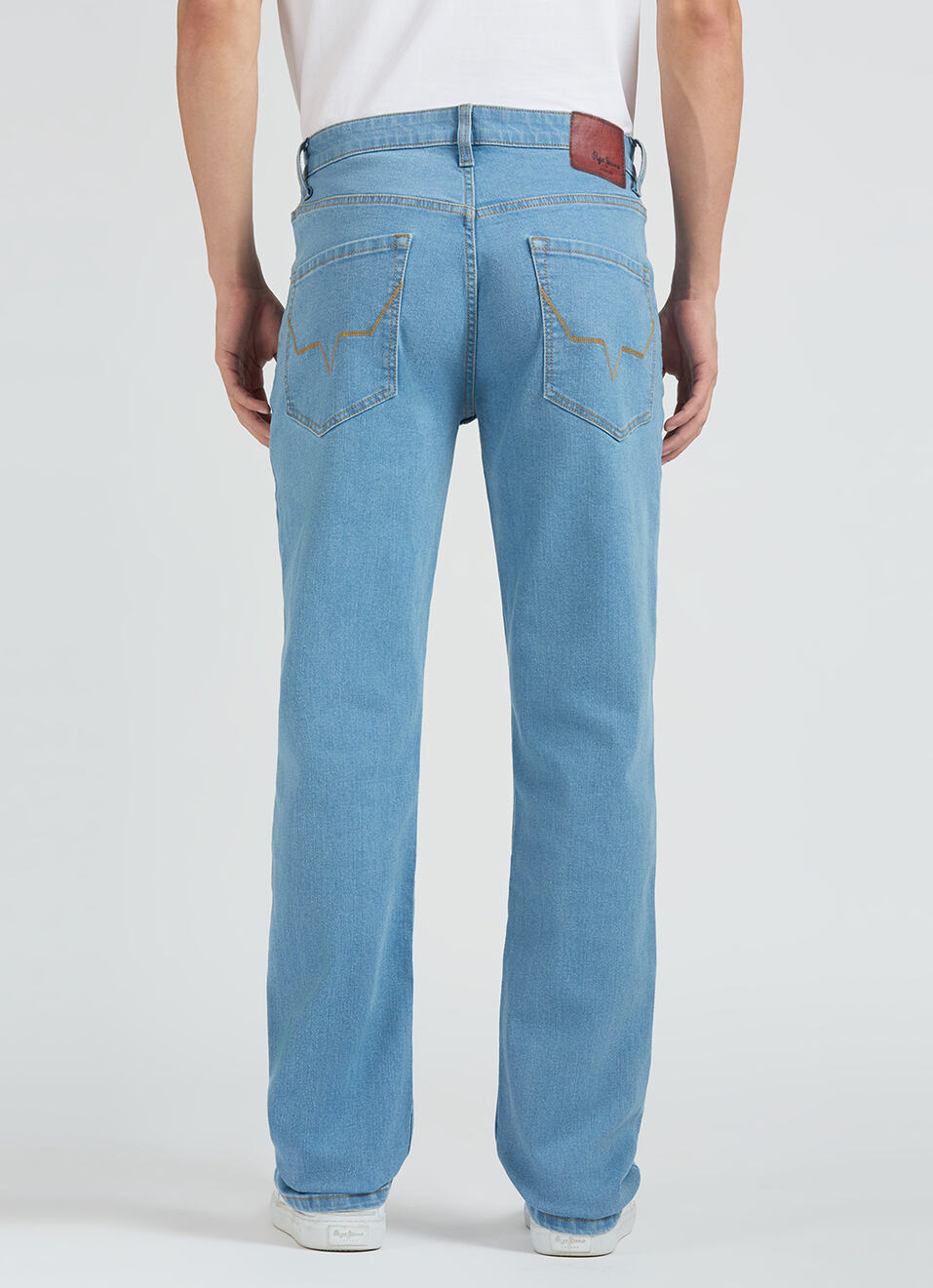 Holborne Blue Mid Rise Straight Jeans, , large image number 4