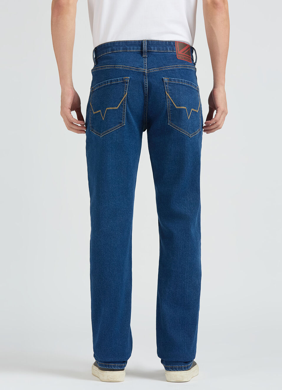 Holborne Blue Mid Rise Straight Jeans, , large image number 4