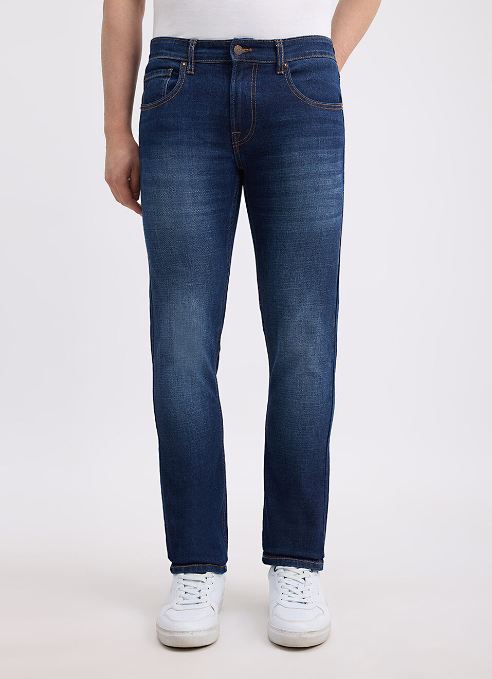 Men Blue Slim Fit Mid Rise Jeans, , large image number 5