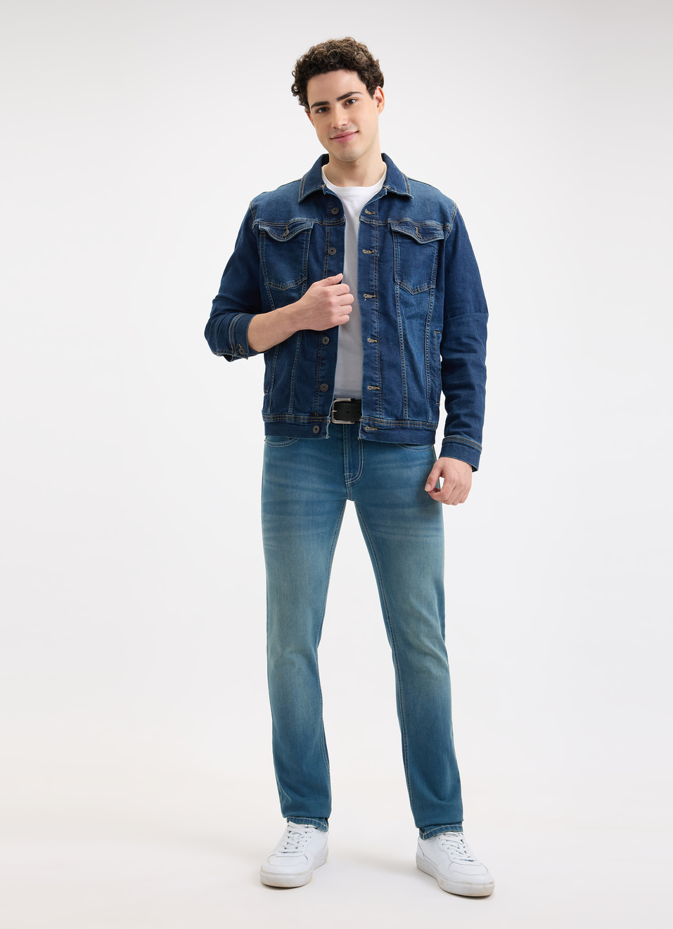 Men Blue Slim Fit Mid Rise Jeans , , large image number 0