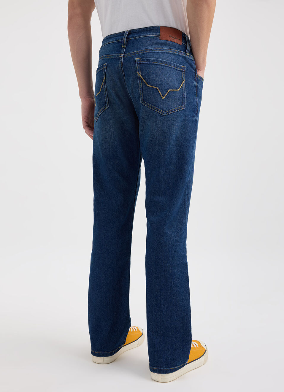 Men Blue Bootcut Fit Mid Rise Jeans, , large image number 4