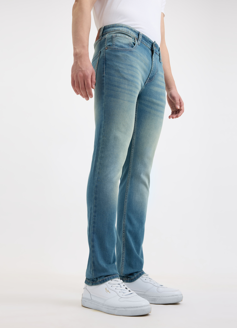 Men Blue Slim Fit Mid Rise Jeans , , large image number 3
