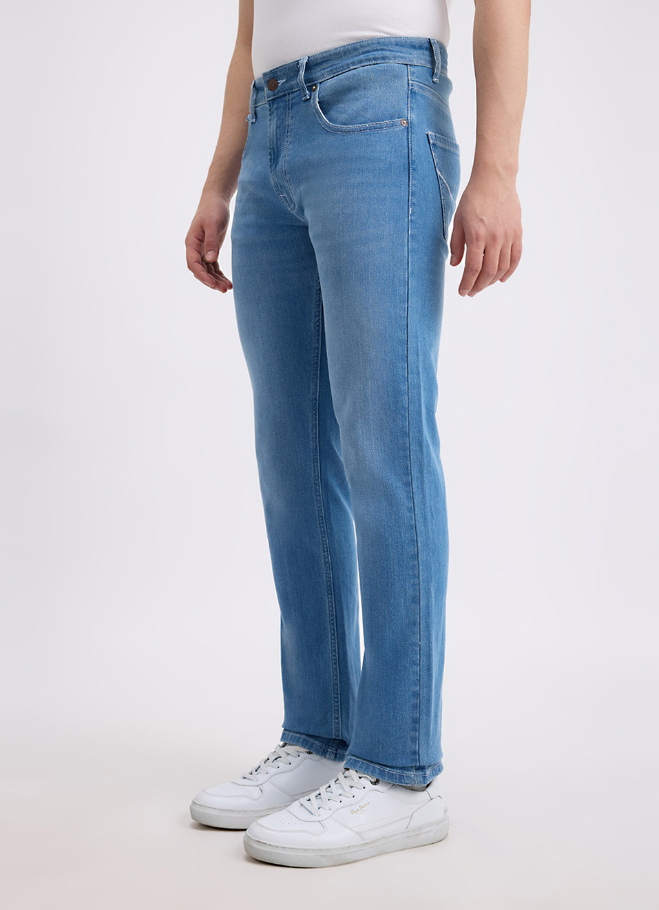 Men Blue Straight Fit Mid Rise Jeans, , large image number 6