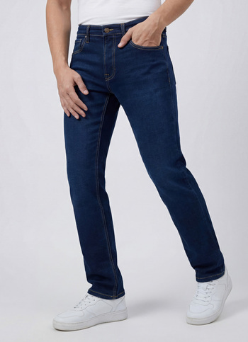 Men Blue Straight Fit Mid Rise Jeans