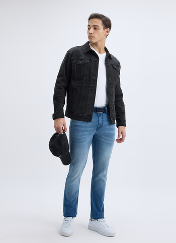 Men Light Blue Slim Fit Mid Rise Jeans 