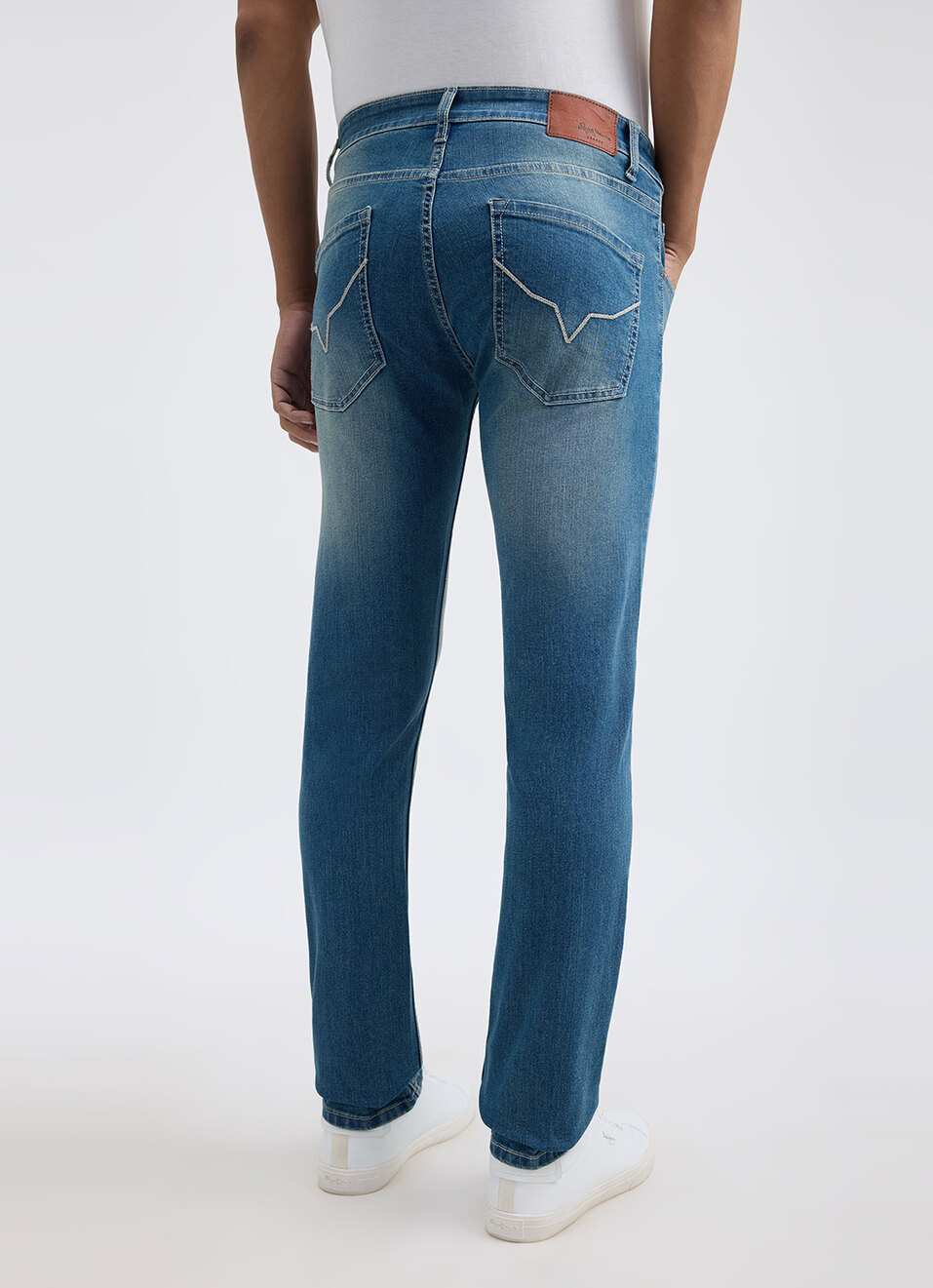 Men Blue Slim Fit Mid Rise Jeans, , large image number 4