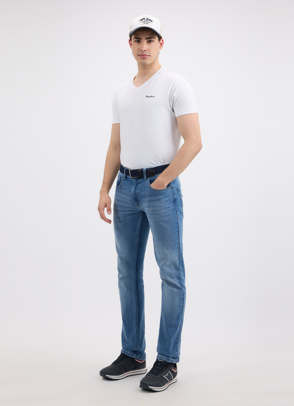 Men Blue Straight Fit Mid Rise Jeans , , large image number 0