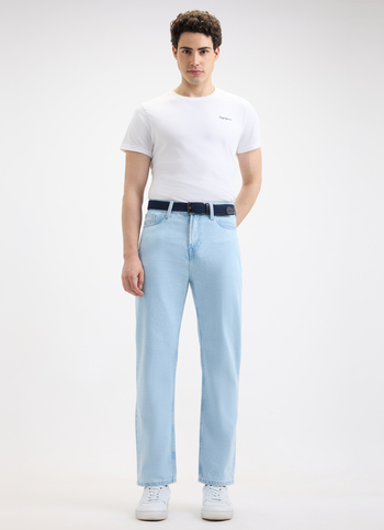 Men Blue Relaxed Fit Mid Rise Baggy Jeans 