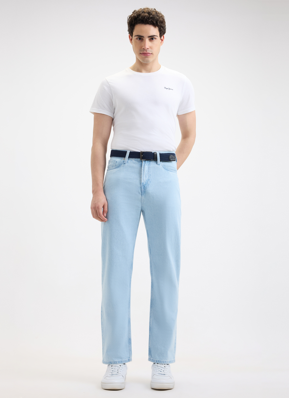 Men Blue Relaxed Fit Mid Rise Baggy Jeans , , large image number 0
