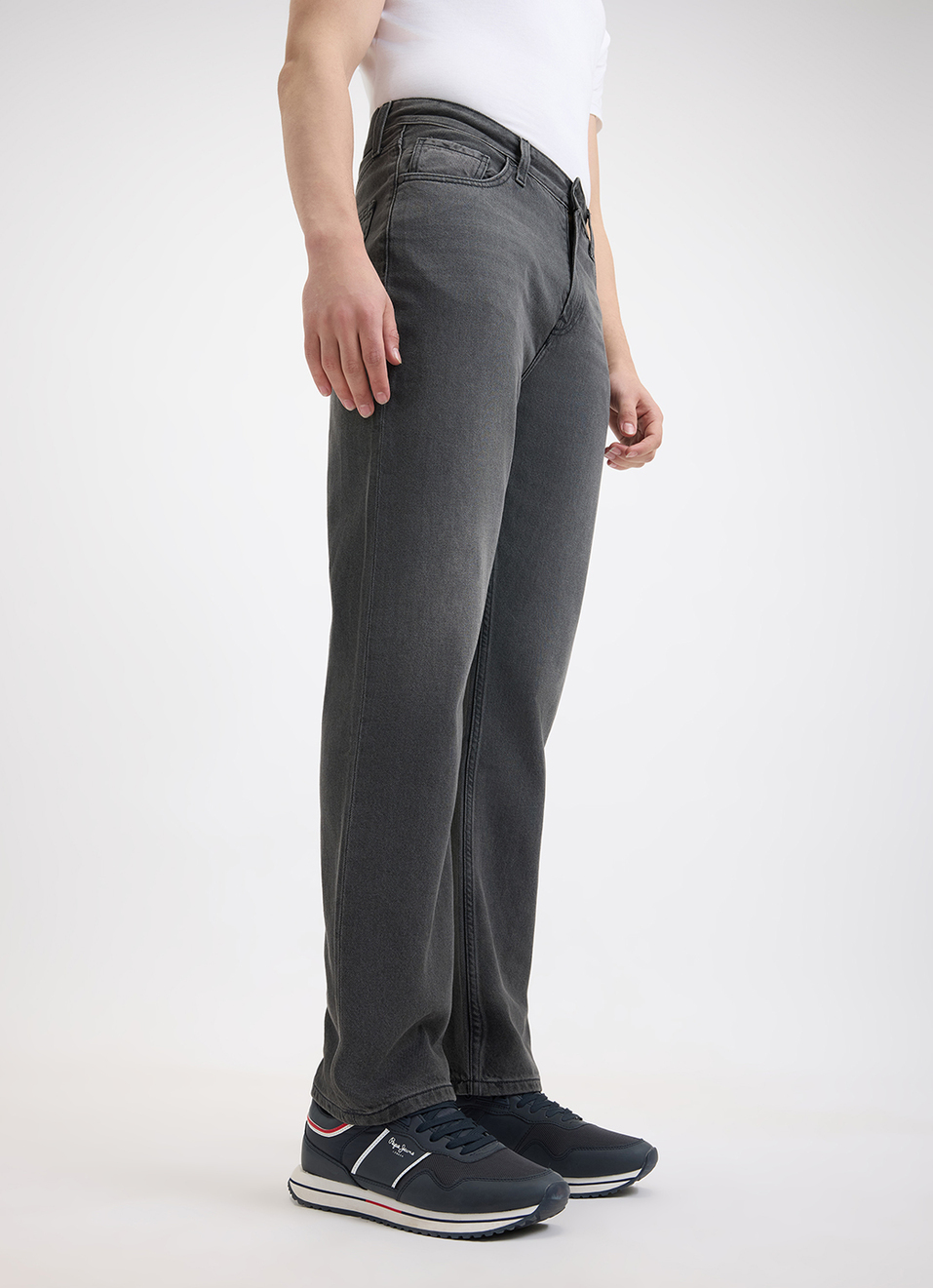 Men Grey Relaxed Fit Mid Rise Baggy Jeans, , large image number 6