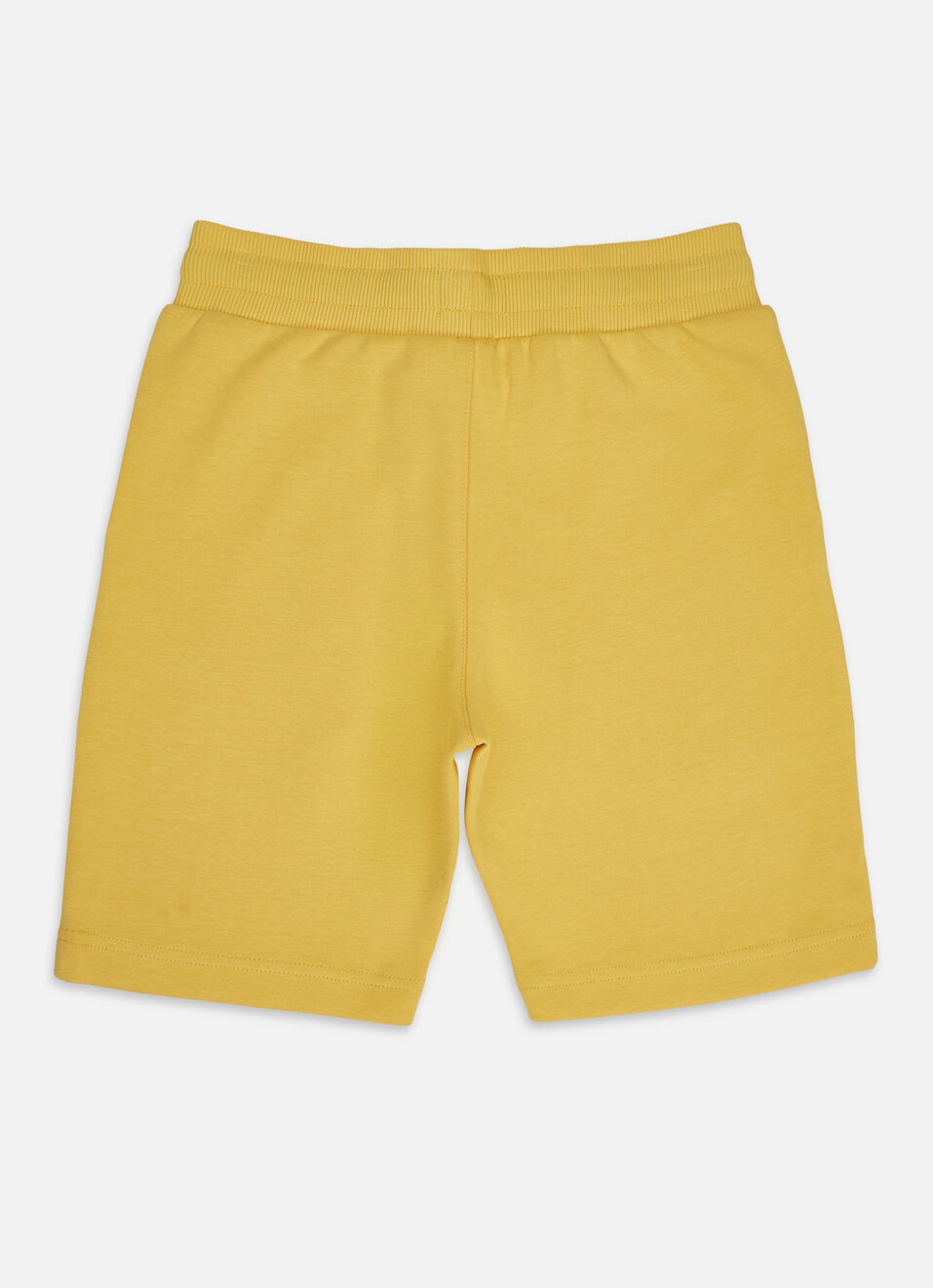 Boys Yellow Ribbed Waist Knit Shorts, , large image number 1