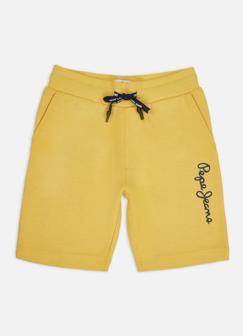Boys Yellow Ribbed Waist Knit Shorts