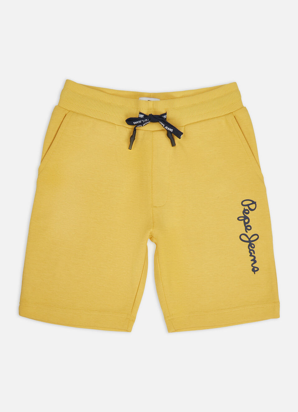 Boys Yellow Ribbed Waist Knit Shorts, , large image number 0
