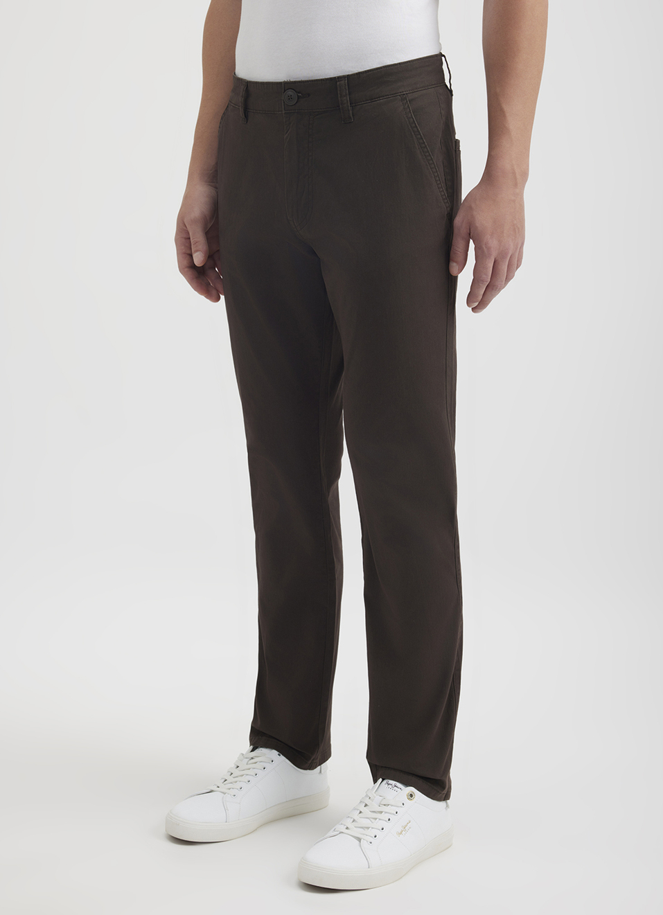 Men Brown Mid Rise Stretch Chinos, , large image number 5