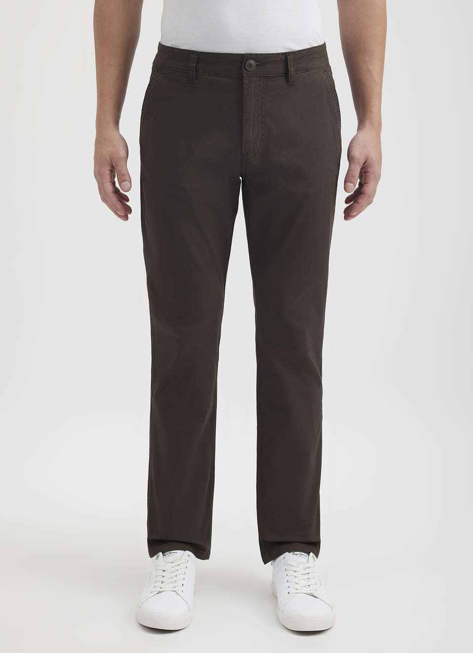 Men Brown Mid Rise Stretch Chinos, , large image number 6