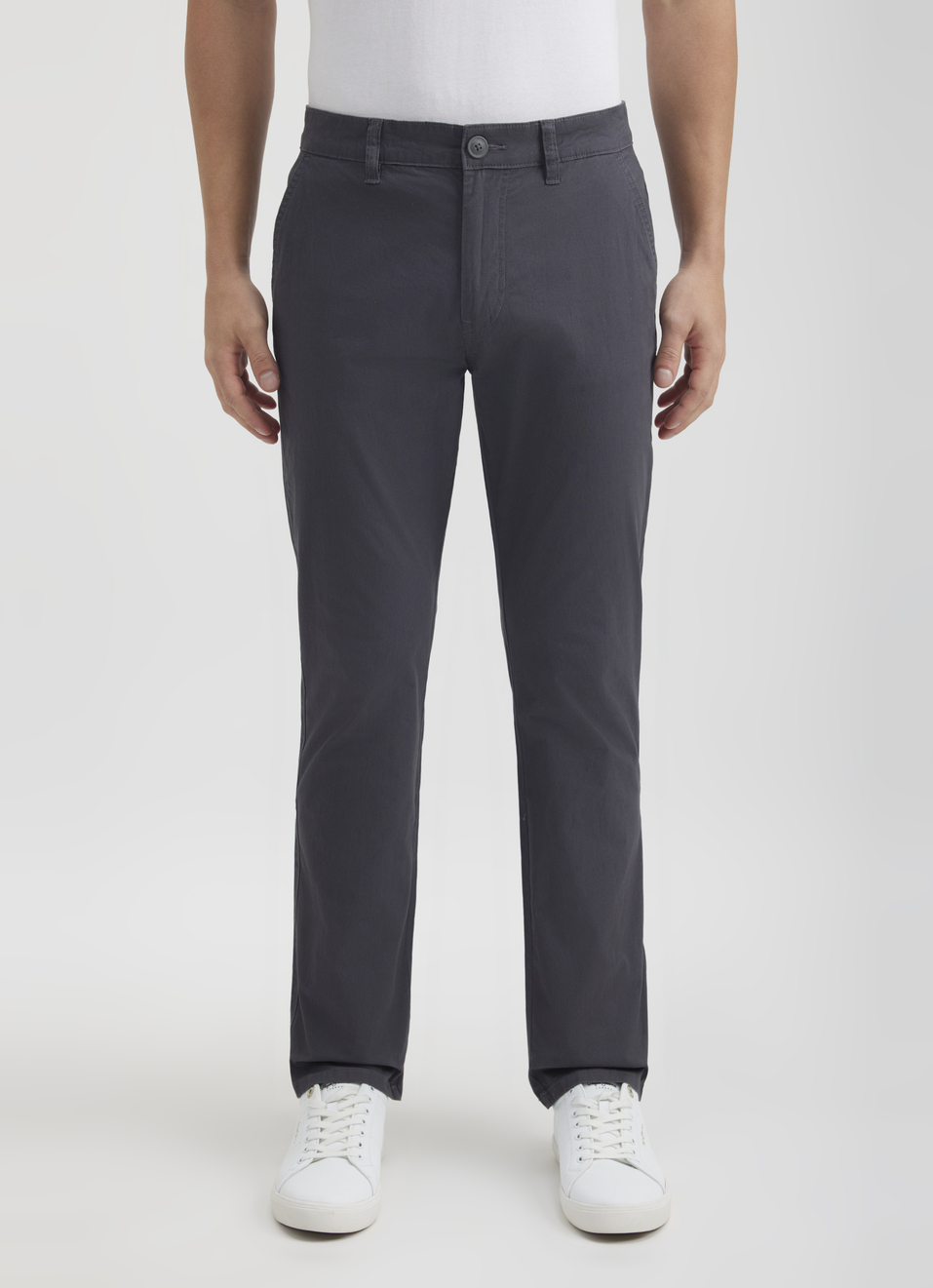 Men Grey Mid Rise Stretch Chinos, , large image number 1