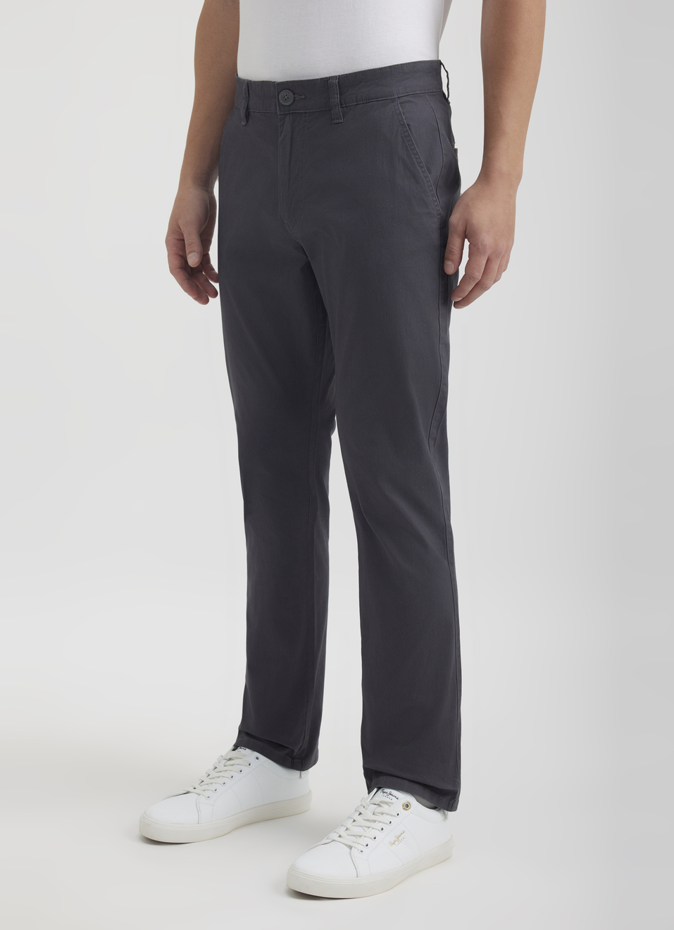 Men Grey Mid Rise Stretch Chinos, , large image number 3