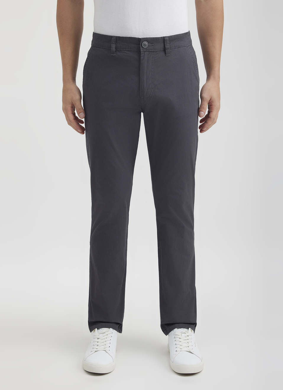 Men Grey Mid Rise Stretch Chinos, , large image number 5