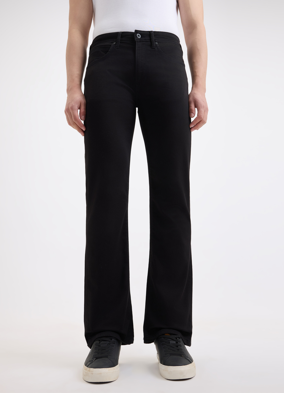 Men Black Bootcut Fit Mid Rise Gymindigo Jeans, , large image number 1