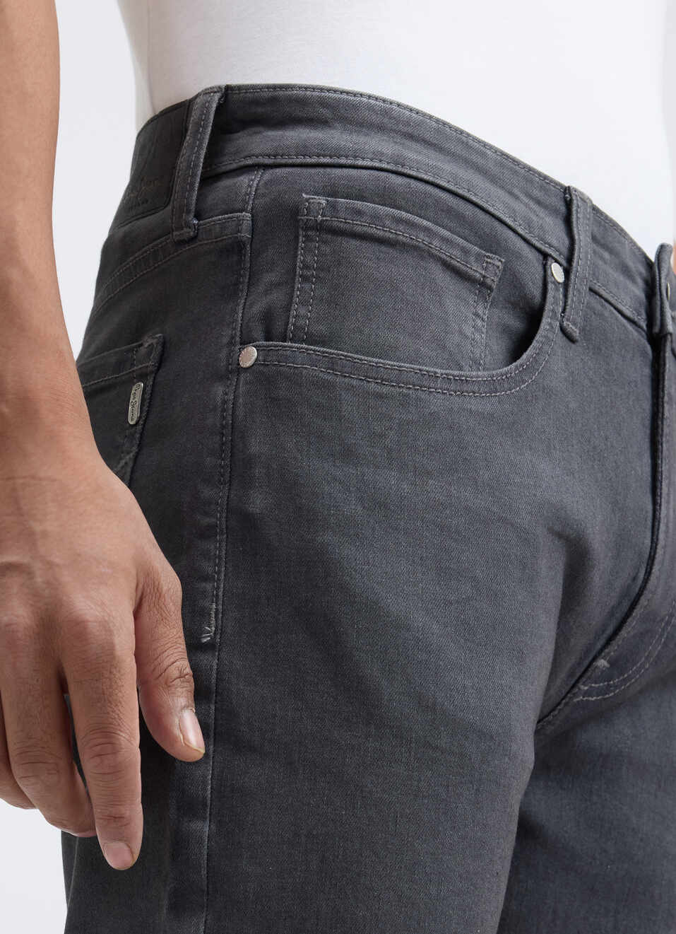 Men Grey Bootcut Fit Mid Rise All-climate Stretchable Jeans, , large image number 4