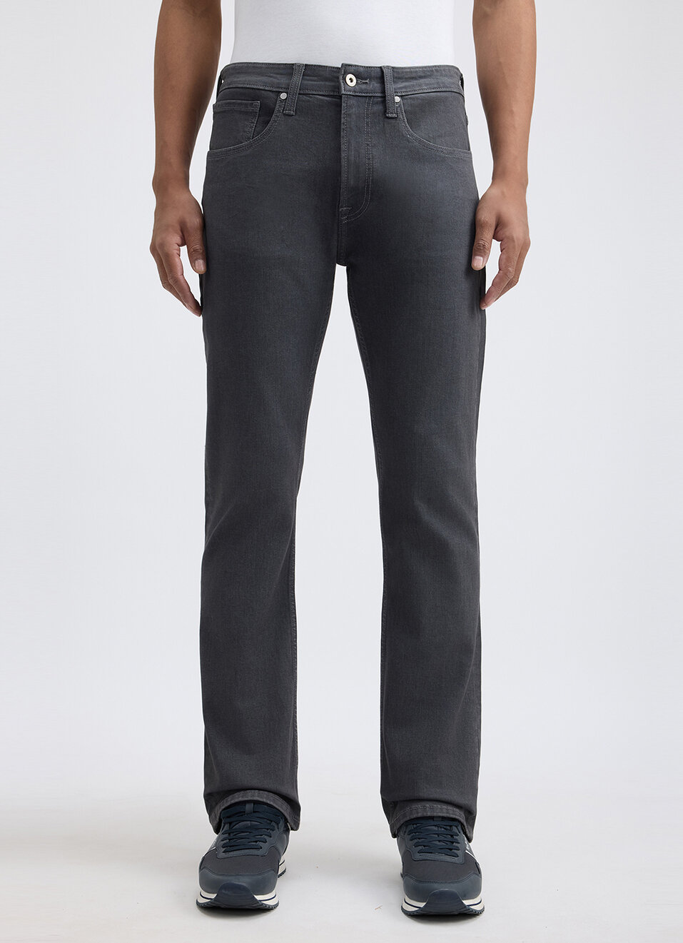 Men Grey Bootcut Fit Mid Rise All Climate Jeans, , large image number 6