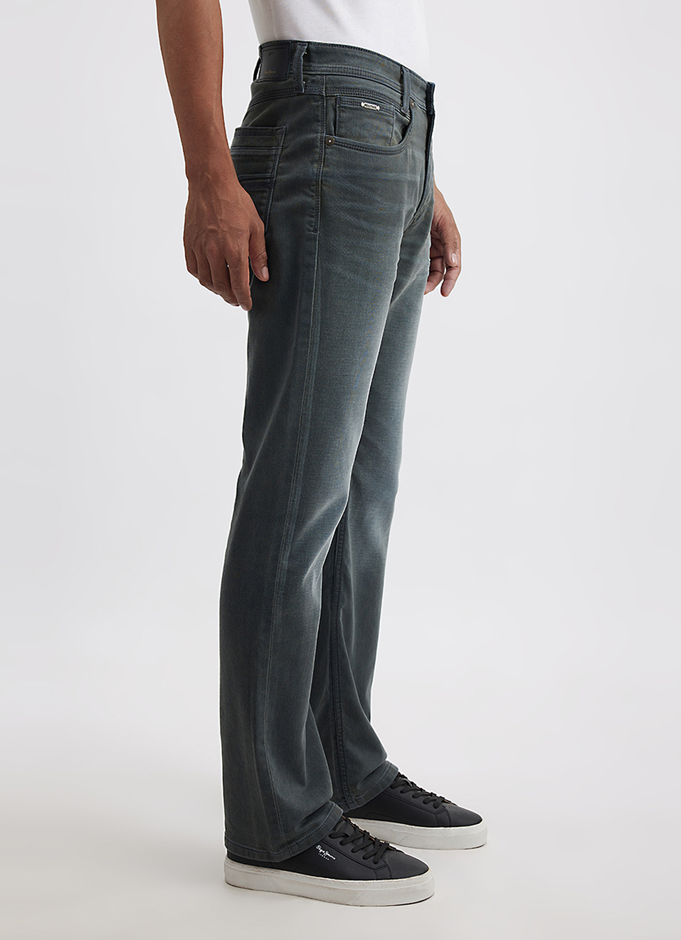 Men Blue Bootcut Fit Mid Rise Jeans , , large image number 5