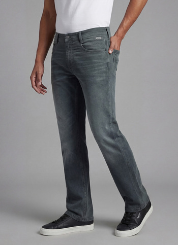 Men Blue Bootcut Fit Mid Rise Jeans 