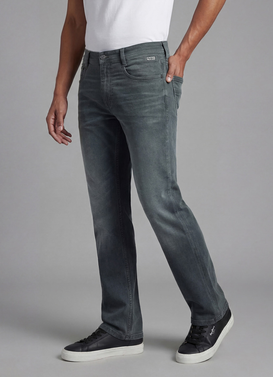 Men Blue Bootcut Fit Mid Rise Jeans , , large image number 0