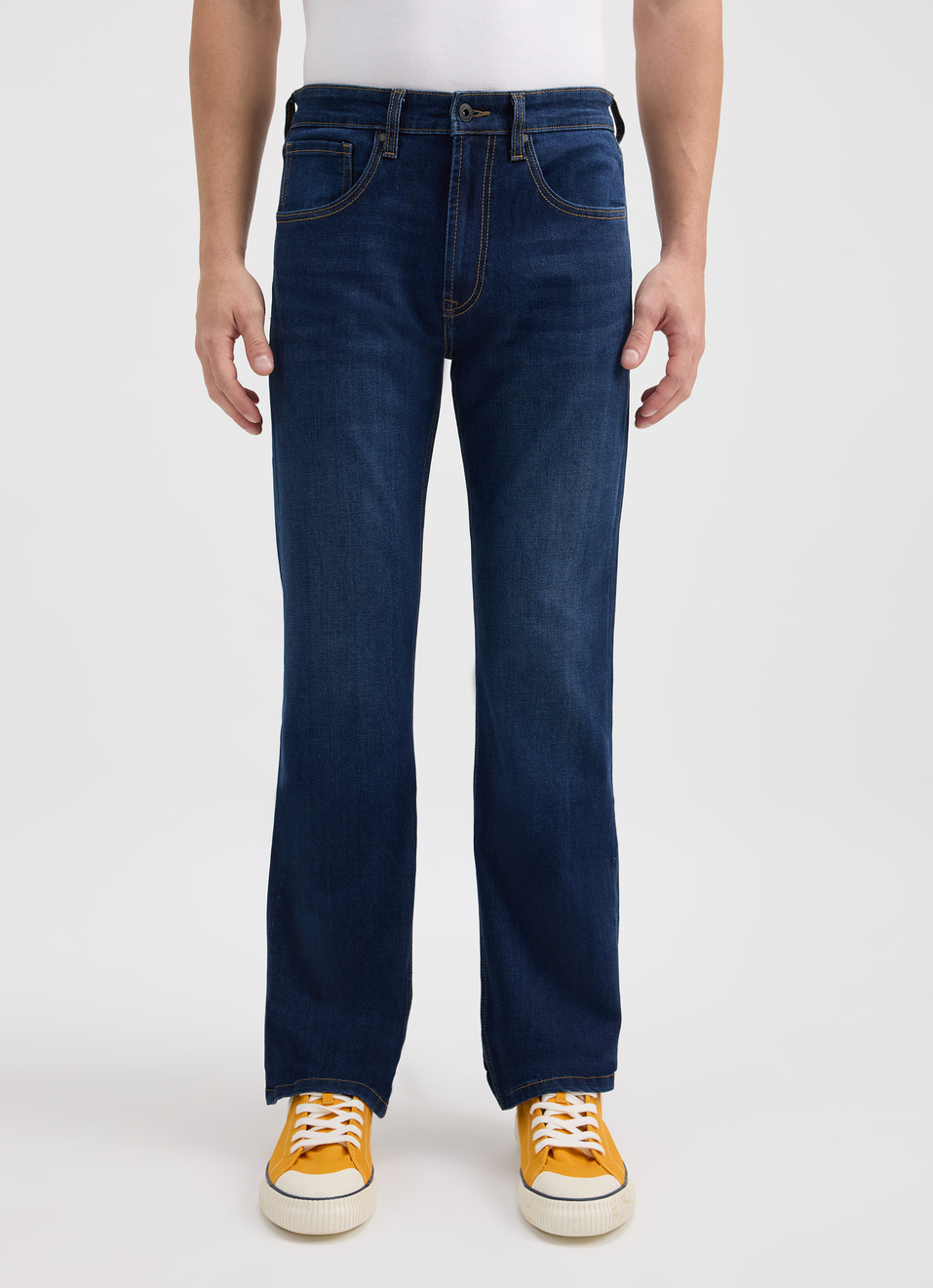 Men Blue Bootcut Fit Mid Rise All-climate Stretchable Jeans, , large image number 1