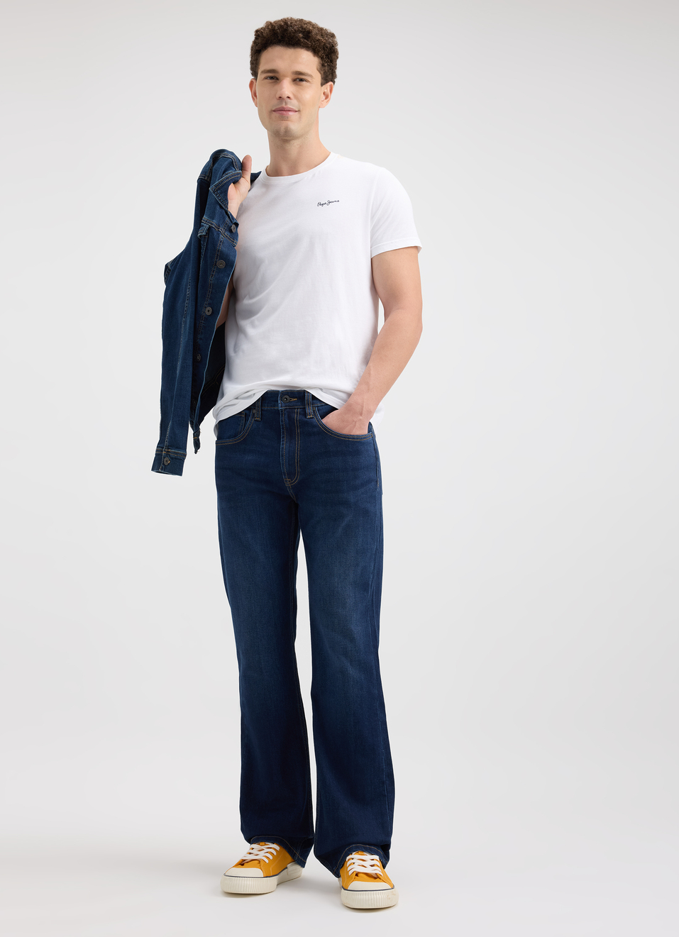 Men Blue Bootcut Fit Mid Rise All-climate Stretchable Jeans, , large image number 0