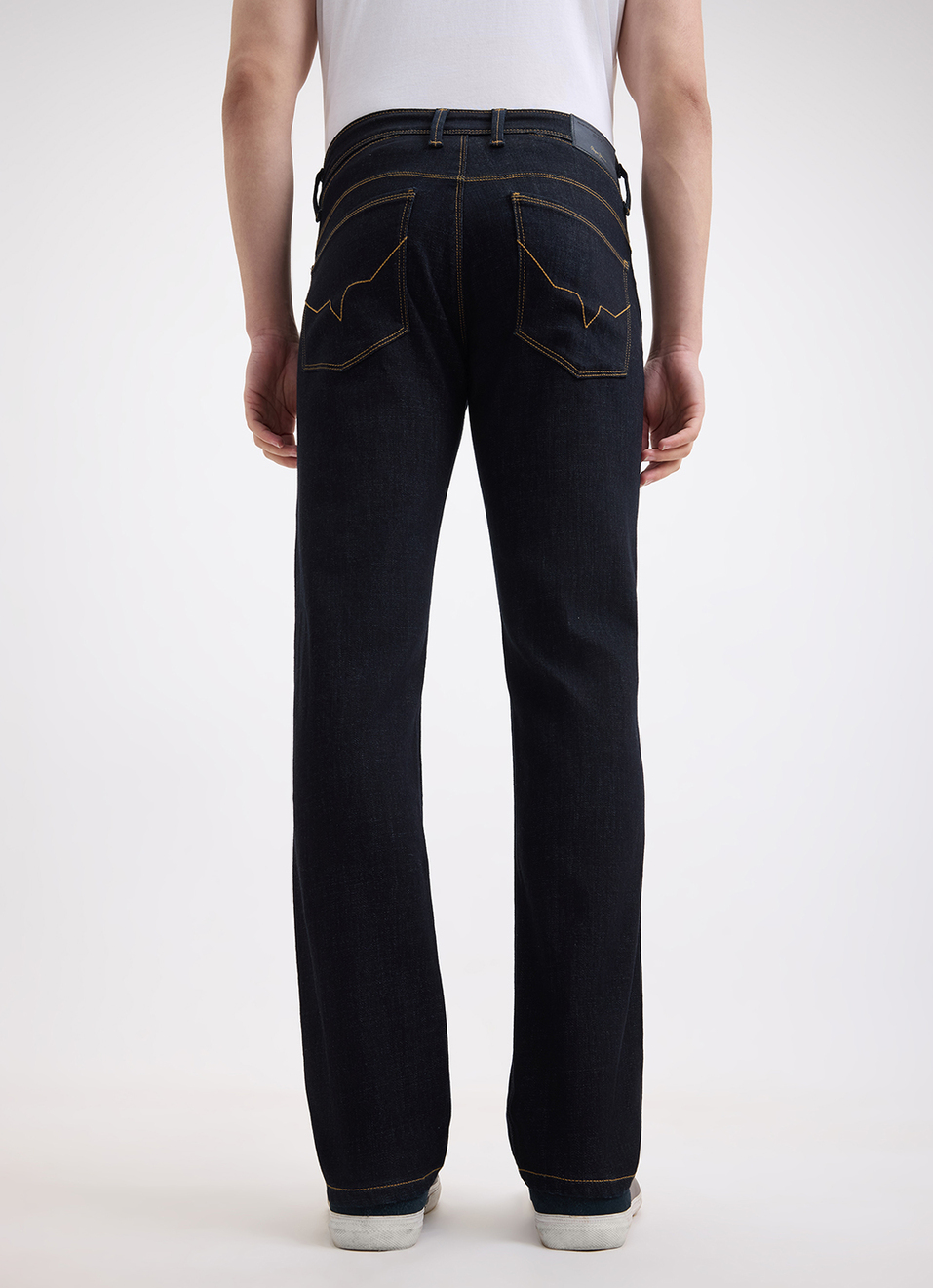 Men Blue Mid Rise Straight Jeans, , large image number 3