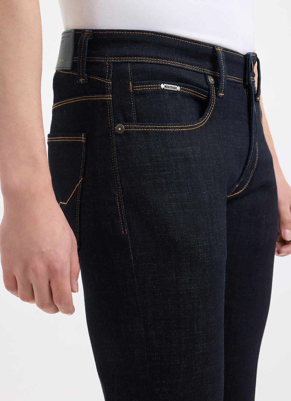 Men Blue Mid Rise Straight Jeans, , large image number 4