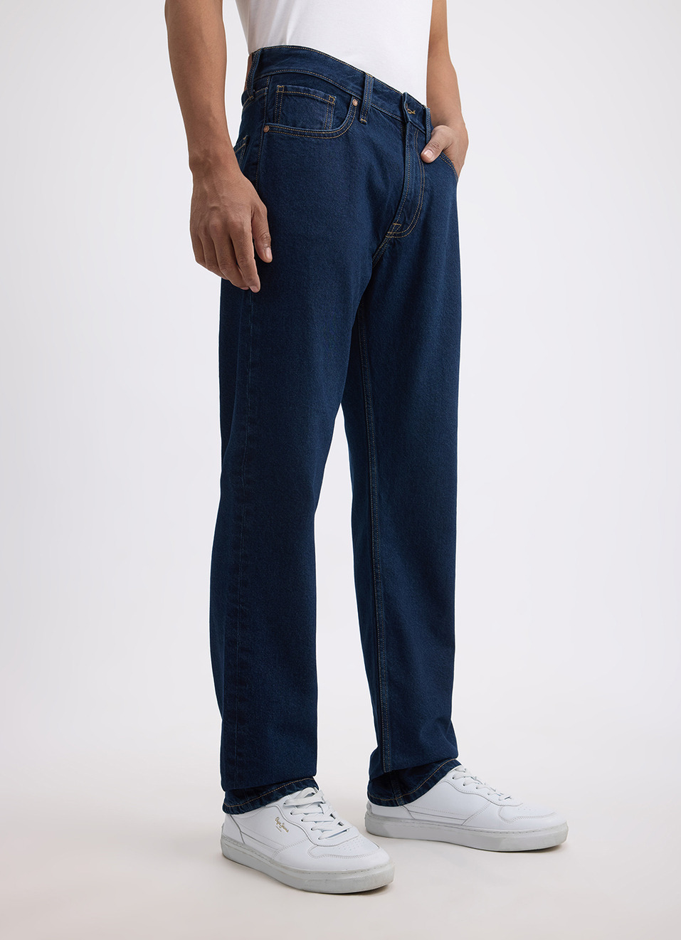 Men Blue Straight Fit Mid Rise Jeans , , large image number 0