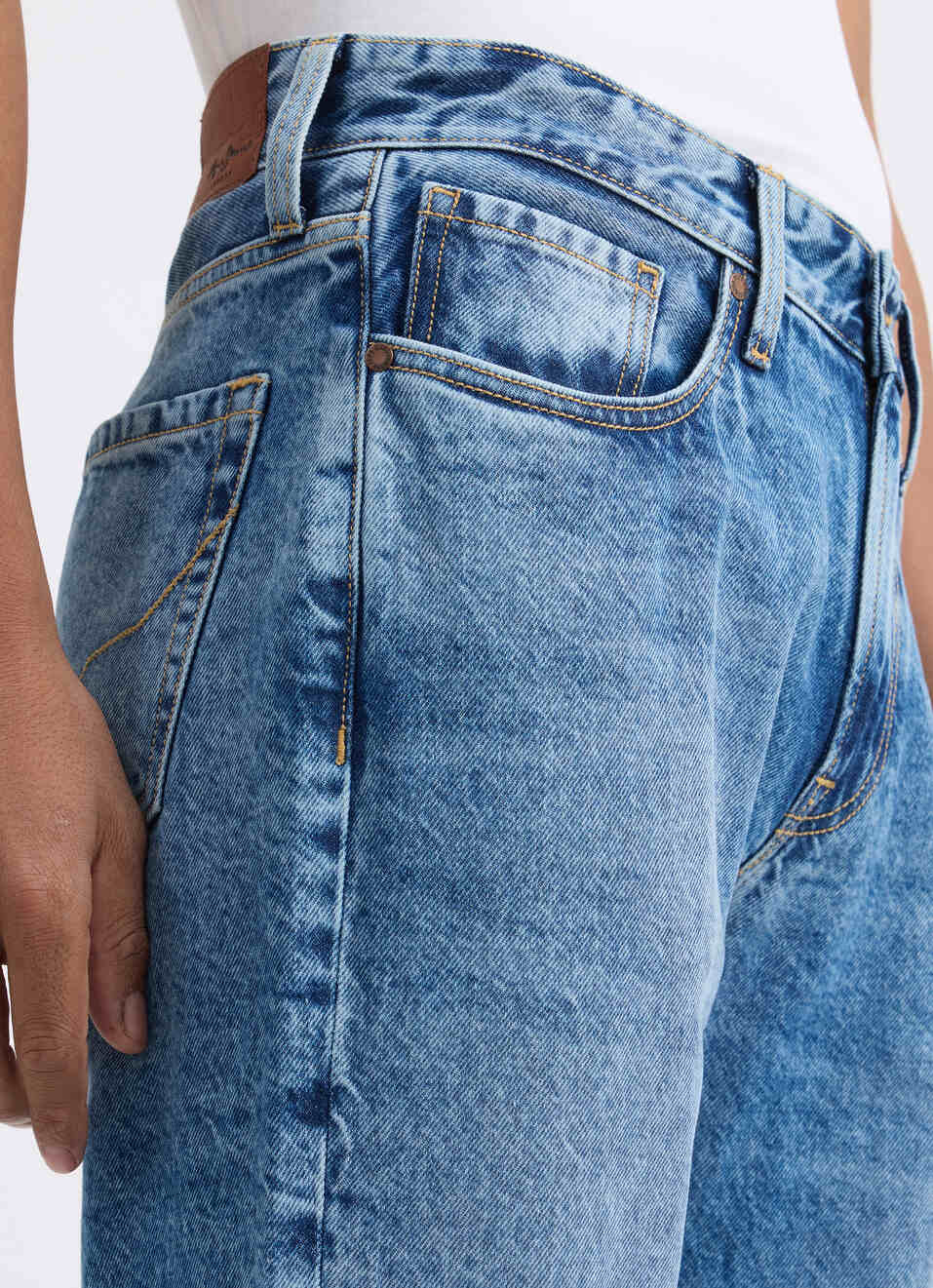 Men Blue Straight Fit Mid Rise Jeans , , large image number 4