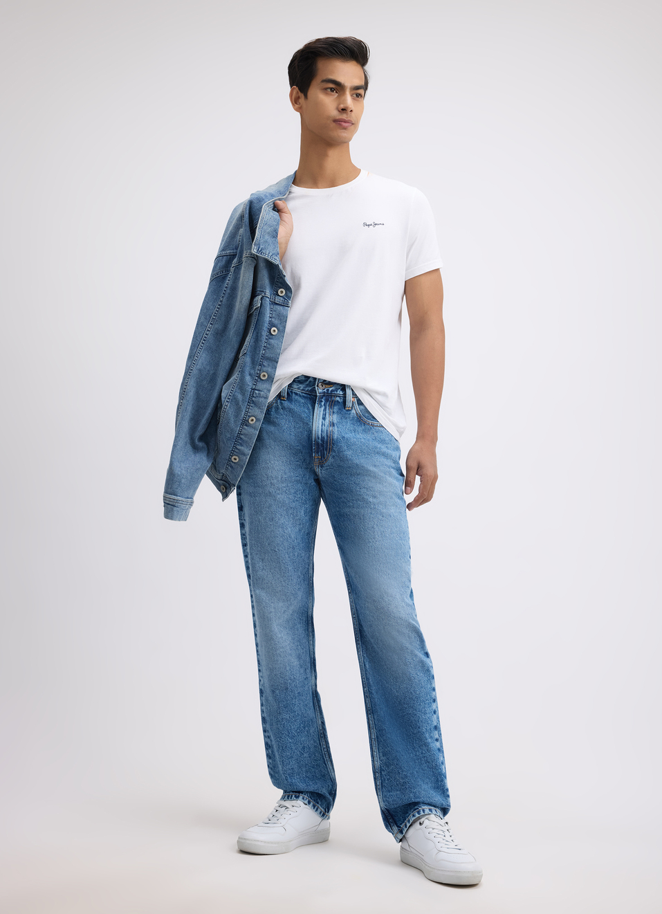 Men Blue Straight Fit Mid Rise Jeans , , large image number 0