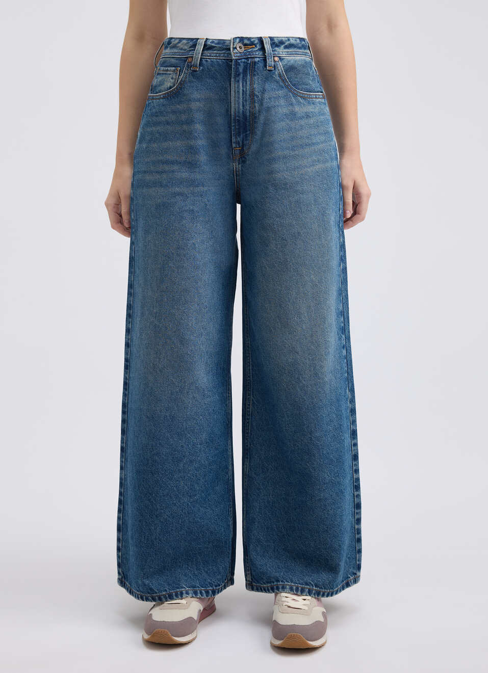 Women Blue Wide Leg Fit High Rise Jeans , , large image number 1