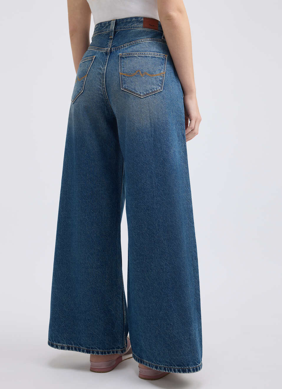 Women Blue Wide Leg Fit High Rise Jeans , , large image number 2