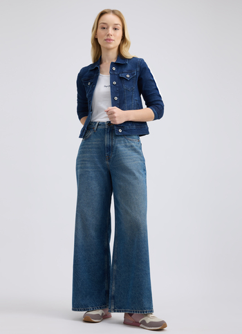 Women Blue Wide Leg Fit High Rise Jeans 