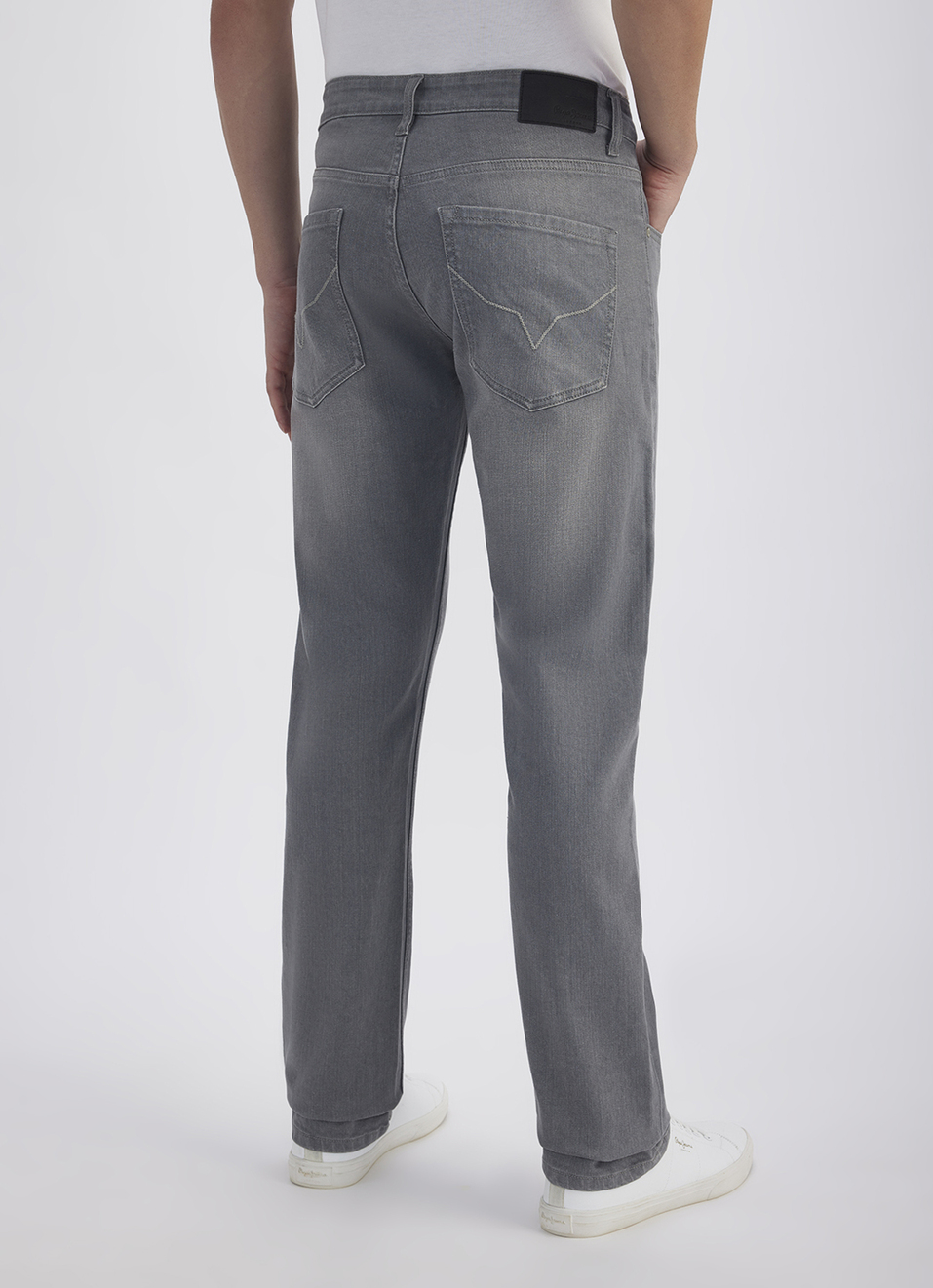 Men Grey Mid Rise Straight Jeans, , large image number 3
