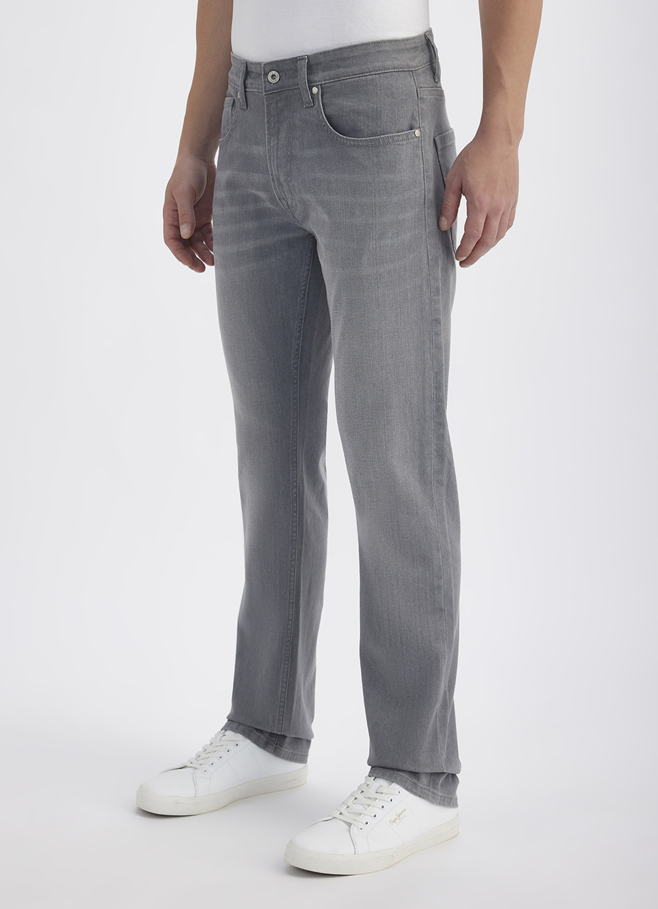 Men Grey Mid Rise Straight Jeans, , large image number 5
