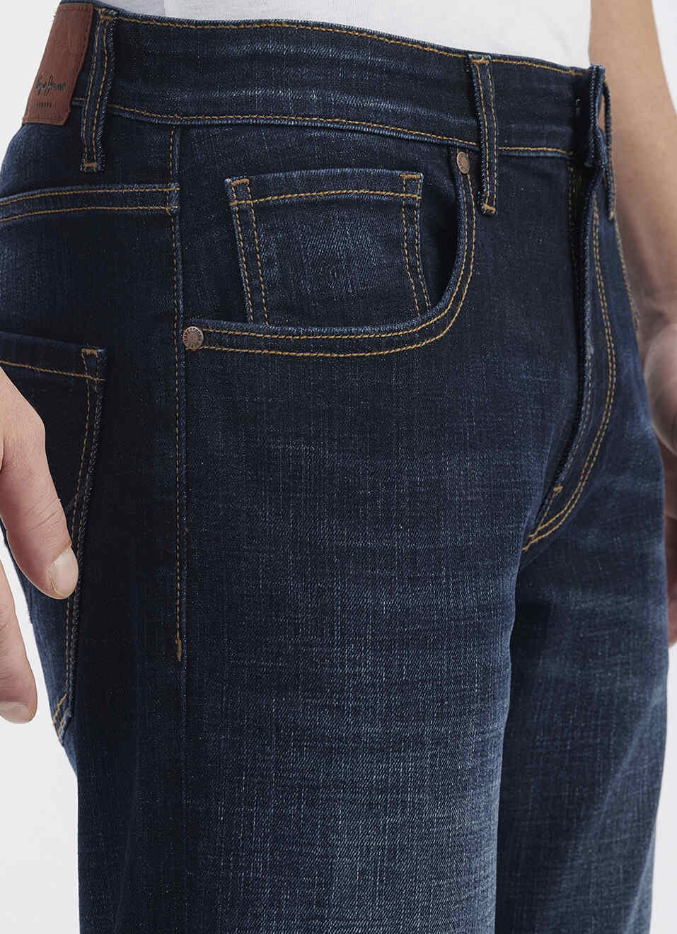 Men Blue Mid Rise Straight Jeans, , large image number 4