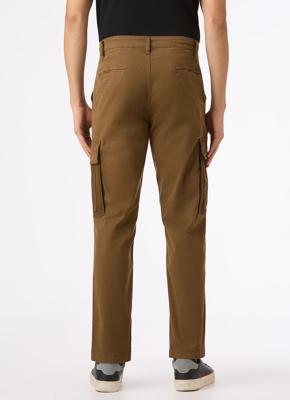 Men Brown Overdyed Mid Rise Utility Stretch Cargo Pants, , large image number 2