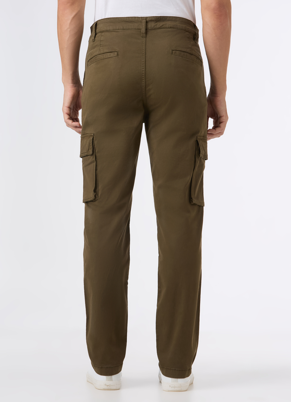 Men Olive Overdyed Mid Rise Utility Stretch Cargo Pants, , large image number 2