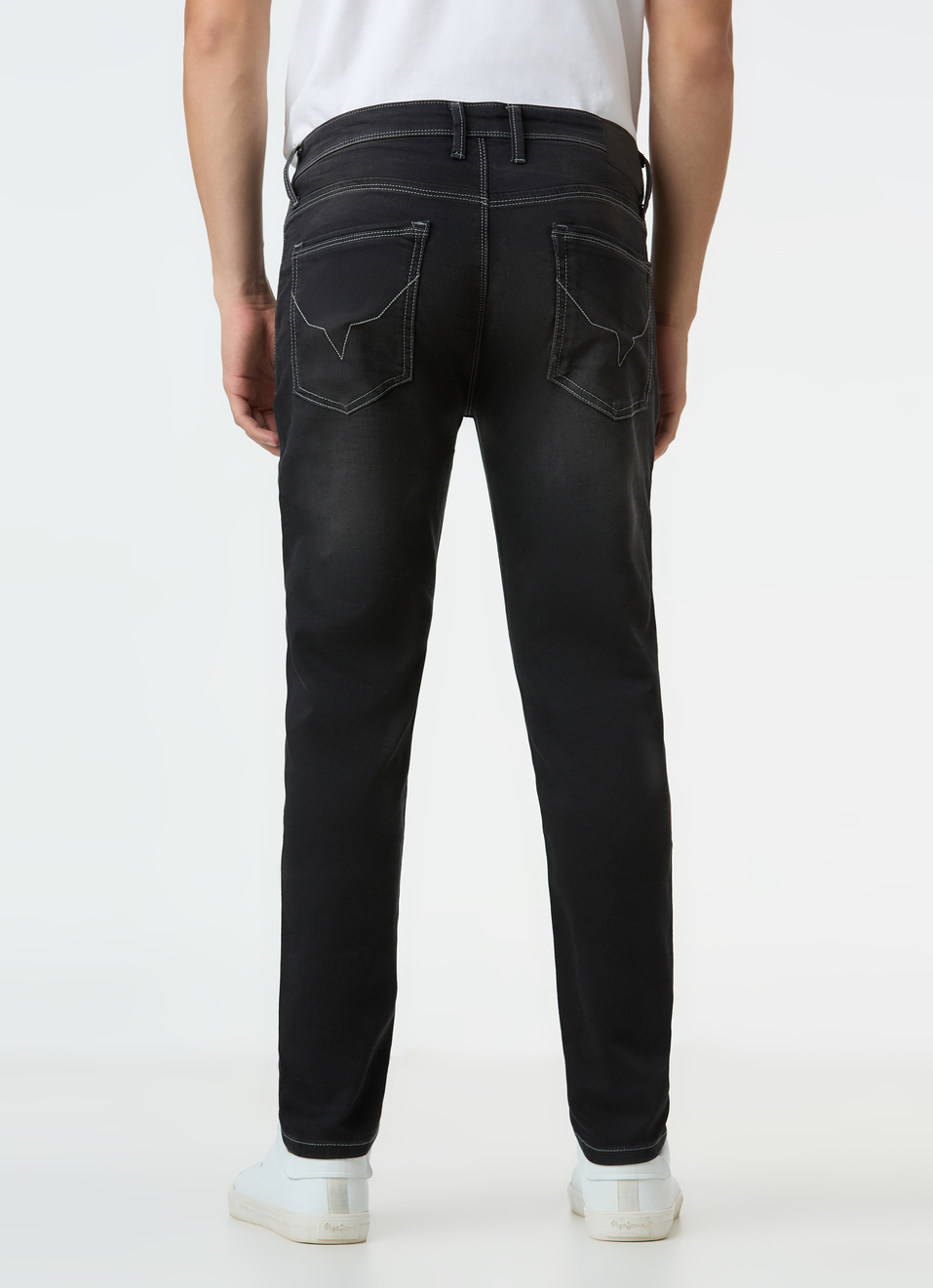 Men Black Skinny Fit Ankle-length Gymindigo Jeans, , large image number 2