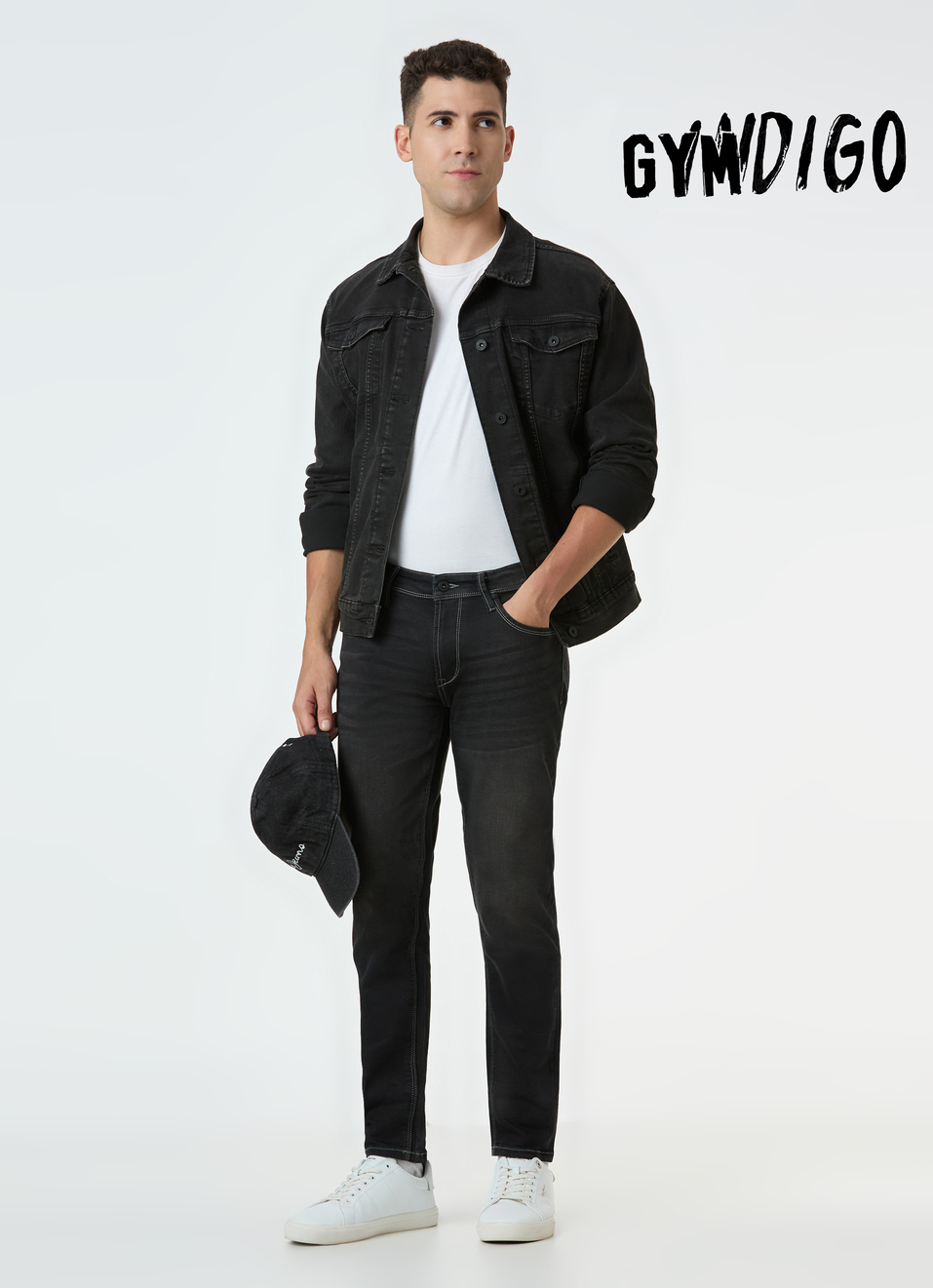 Men Black Skinny Fit Ankle-length Gymindigo Jeans, , large image number 0