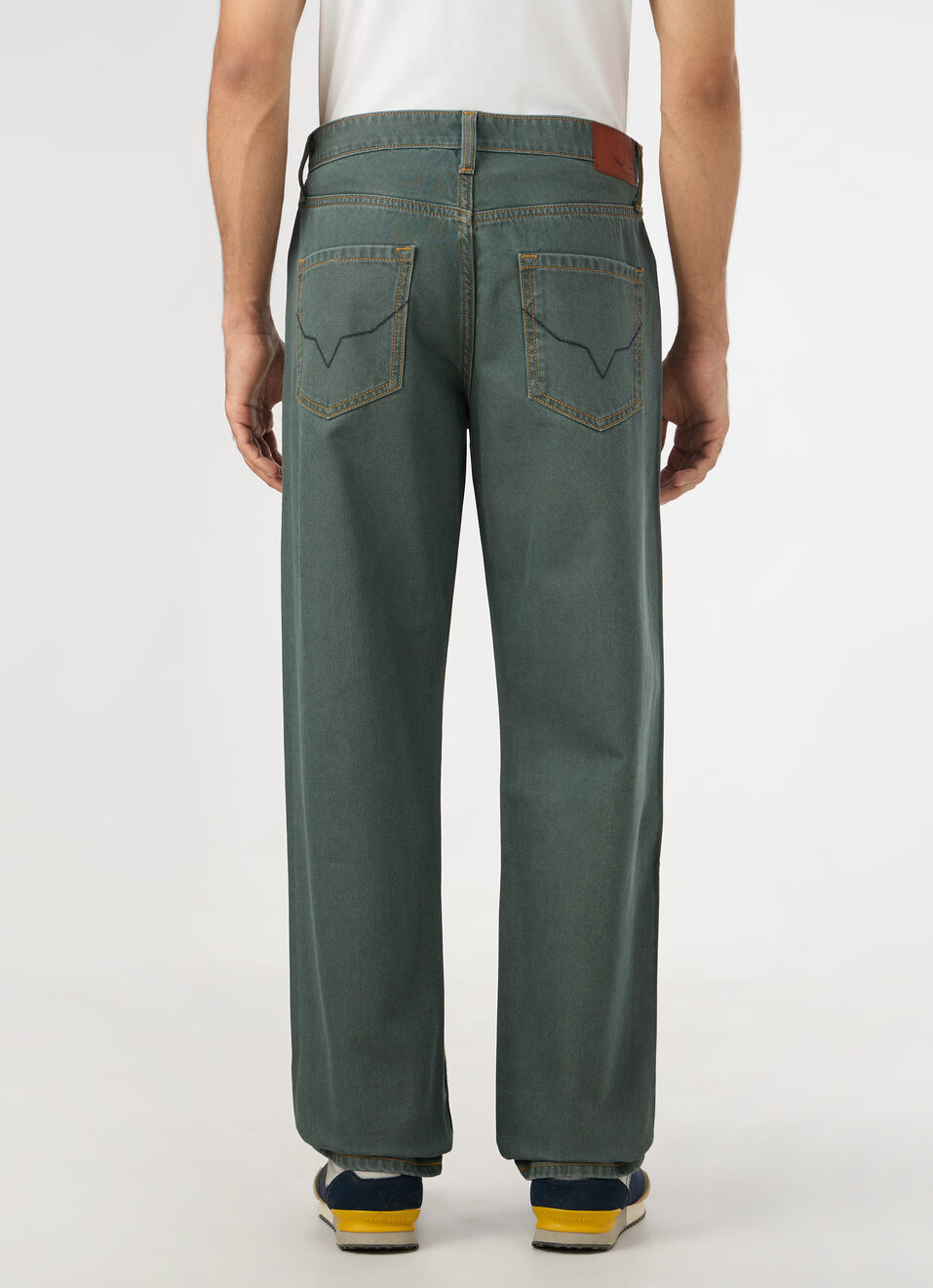 Men Green Baggy Fit Mid Rise Tapered Leg Jeans, , large image number 2