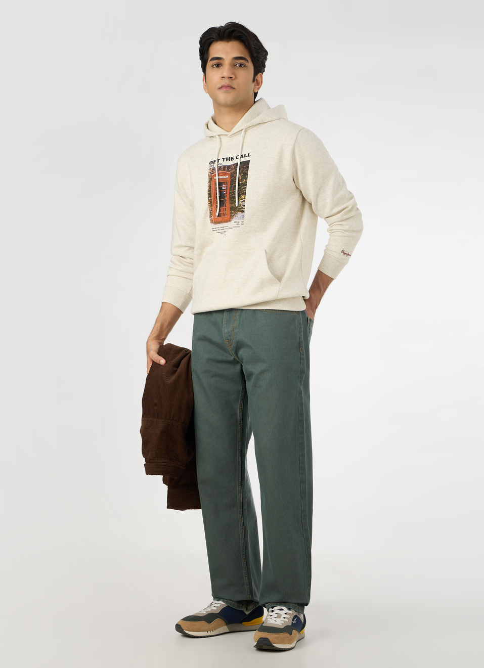 Men Green Baggy Fit Mid Rise Tapered Leg Jeans, , large image number 5