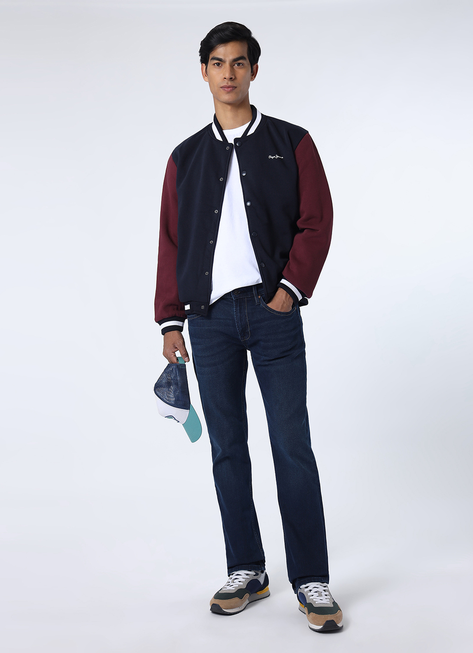 Men Mid Rise Dark Blue Straight Fit Stretchable Jeans, , large image number 1