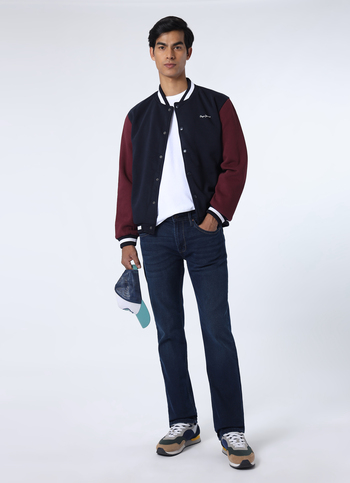 Men Mid Rise Dark Blue Straight Fit Stretchable Jeans